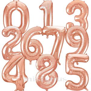 Balão Forma de Número Rose Foil