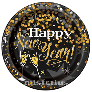 Pratos Happy New Year 8 un