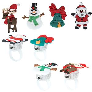 Anel com Figura de Natal e Luz Led