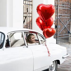 Balão Coração Vermelho Metalizado Foil, 45 cm