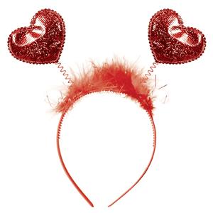 Bandolete com Corações e Plumas Vermelho