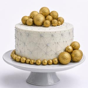 Bolas em Esferovite Douradas com Glitter Decorativas
