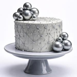 Bolas em Esferovite Prateado Decorativas