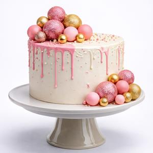 Bolas em Esferovite Rosa e Dourado Decorativas