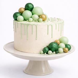 Bolas em Esferovite Verde, Dourado e Branco Decorativas