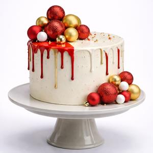 Bolas em Esferovite Vermelho, Dourado e Branco Decorativas