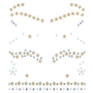 Brilhantes Adesivos Estrelas e Círculos Dourado e Branco