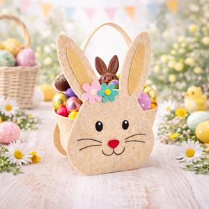 Cesto Coelho da Páscoa Amoroso em Feltro