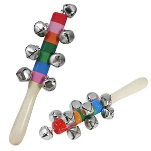 Chocalho de Madeira Multicolor com Guizos