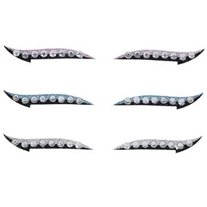 Conjunto 6 Delineadores com Pedras Prateadas