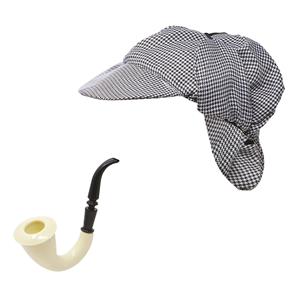 Conjunto Chapéu e Cachimbo Detetive