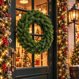 Coroa de Natal de Pinheiro Artificial Tipo Canadiano, 90 cm