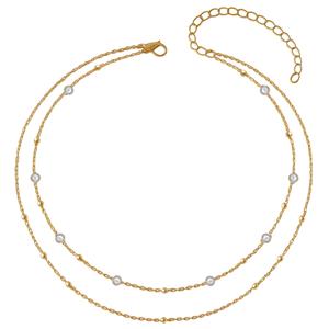 Corrente para Cintura Dourado com Pérolas