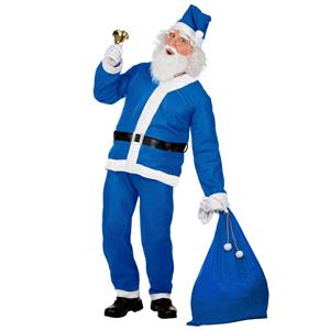 Fato Pai Natal Simpático Azul, Adulto