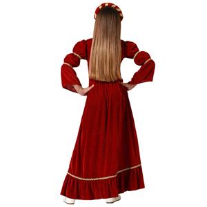 Fato Rainha Medieval Vermelho, Criança