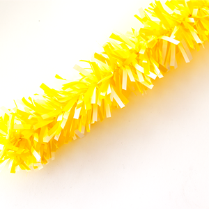 Festão Plástico Dupla Cor Amarelo e Branco, 9 cm x 12 mt