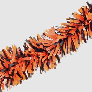 Festão Plástico Dupla Cor Laranja e Preto, 9 cm x 12 mt