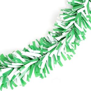 Festão Plástico Dupla Cor Verde e Branco, 9 cm x 12 mt