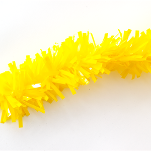 Festão Plástico Liso Amarelo Popular, 9 cm x 12 mt