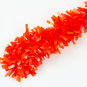 Festão Plástico Liso Laranja Popular, 9 cm x 12 mt