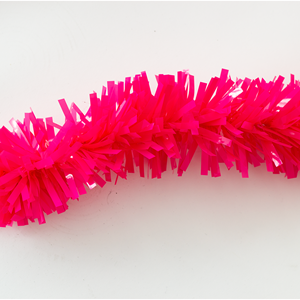 Festão Plástico Liso Rosa Choque Popular, 9 cm x 12 mt
