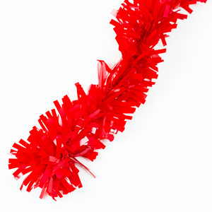 Festão Plástico Liso Vermelho Popular, 9 cm x 12 mt