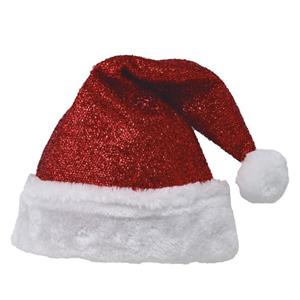 Gorro Pai Natal Vermelho Brilhante