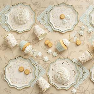 Guardanapos Xadrez Verde com Laço Dourado, 12 unid.