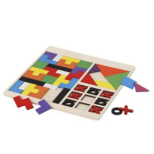 Jogo de Tabuleiro 3 em 1 em Madeira