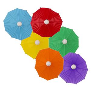 Marcadores de Copos Sombrinhas Multicolor em Silicone, 6 unid..