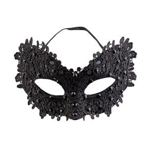 Mascarilha Veneziana Preta com Pedras Strass