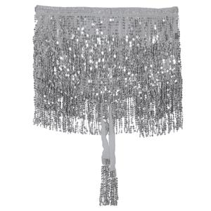 Mini Saia de Cintura Prateada com Lantejoulas