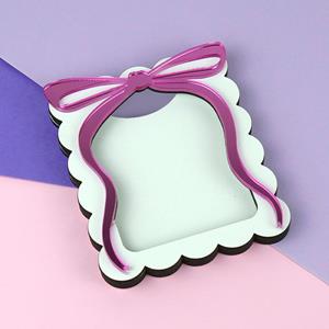 Moldura Branca com Laço Rosa e Íman