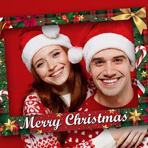Moldura Photobooth Merry Christmas Vermelho
