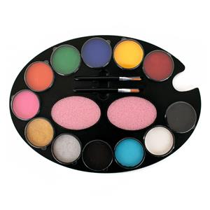 Paleta Básica com 12 Tintas, Esponjas e Lápis PXP