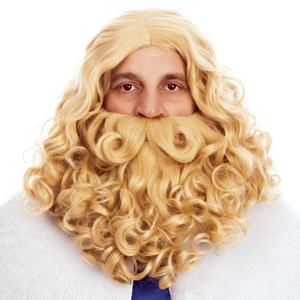 Peruca e Barba Loira Rei de Luxo