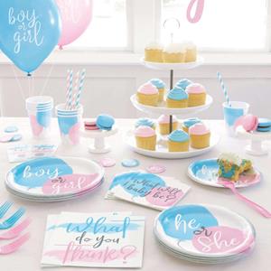 Pratos Gender Reveal Party, 22 cm, 8 unid.