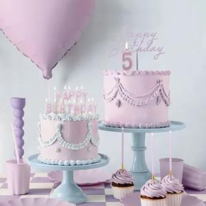 Topper Acrílico Happy Birthday Lilás