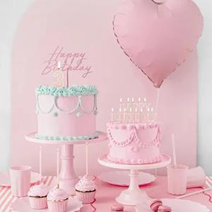Topper Acrílico Happy Birthday Rosa