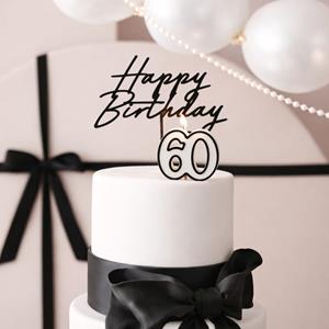 Vela 60 Anos Branca com Rebordo Preto, 5 cm