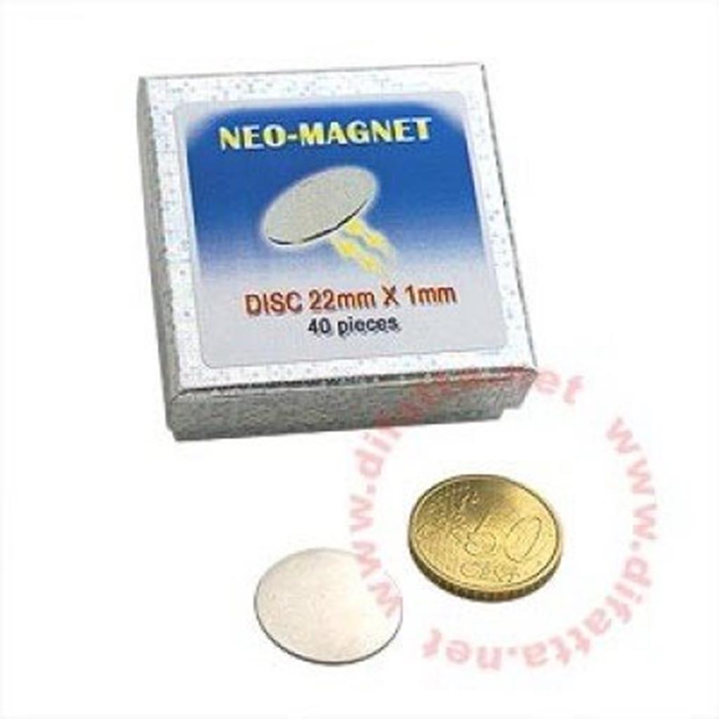 Iman neodimio 22x1mm, disco Neodymium Magnet