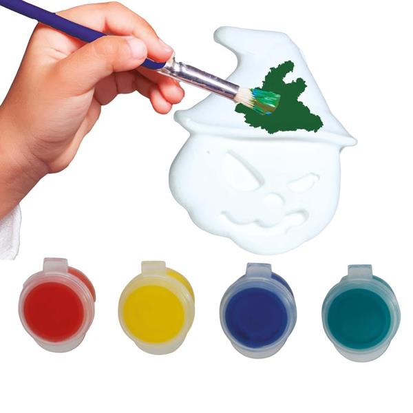 Abóbora Feiticeira em Gesso com Tintas para Pintar