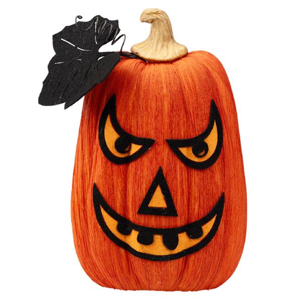 Abóbora Laranja Sinistra Decorativa, 30 cm