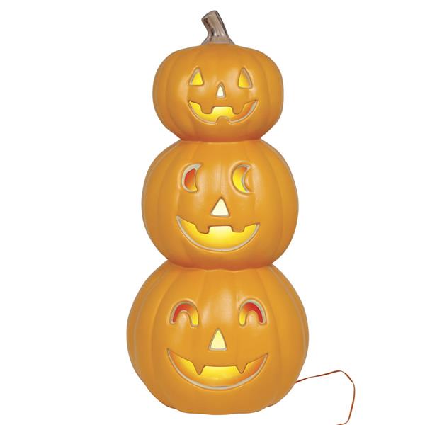 Abóbora Tripla com Luz Halloween