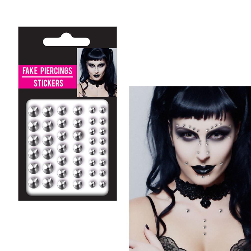 Adesivos Piercings Corporais Prateados