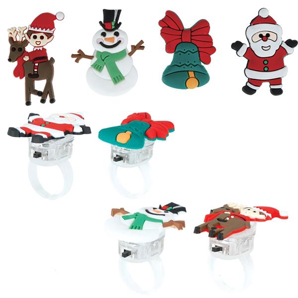 Anel com Figura de Natal e Luz Led