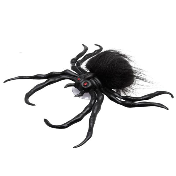 Aranha Preta Peluda Decorativa