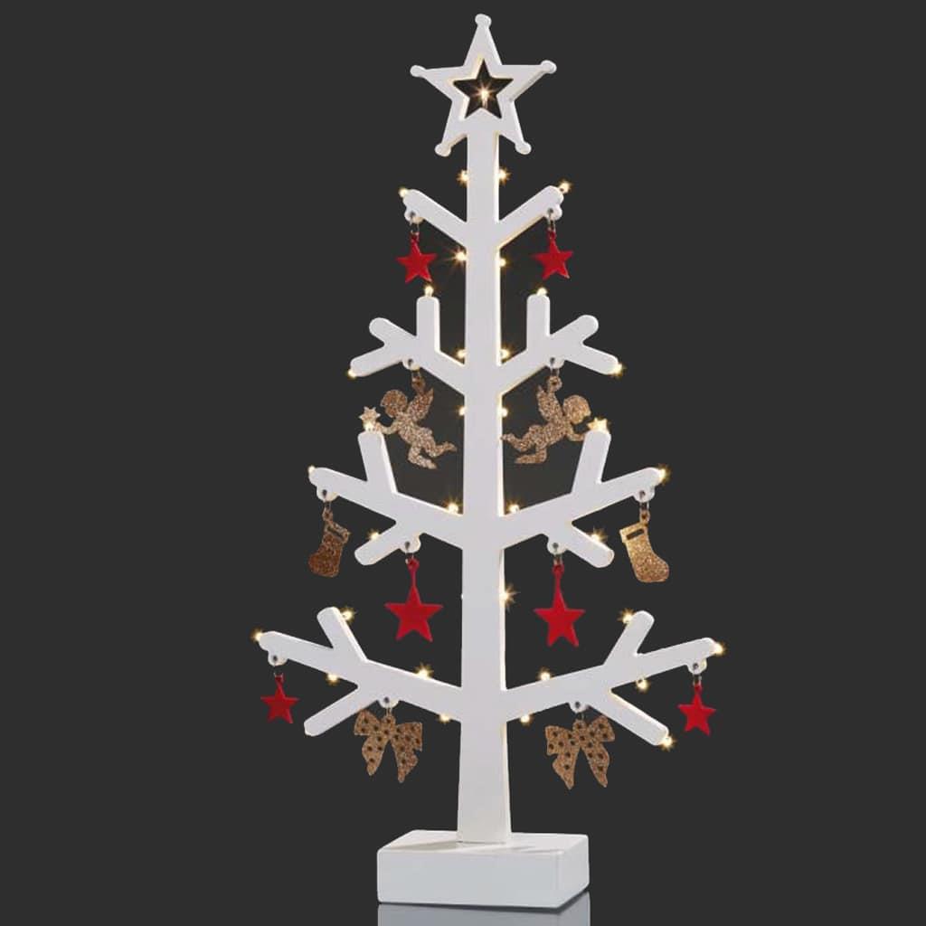 Árvore de Natal Decorada Led Branco Quente, 54 cm 