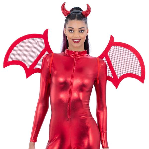 Asas de Diabo em Malha Vermelha