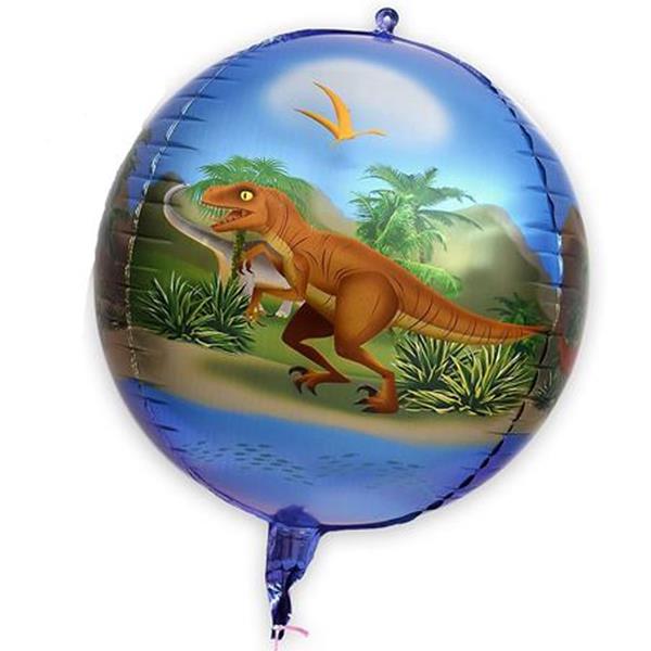 Balão 4D Redondo Dinossauros, 60 cm